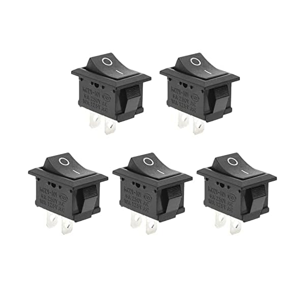 QTEATAK 5Pcs On/Off Boat Rocker Switch 5Pcs 2 Pin 2 Position Snap 12V 110V 250V