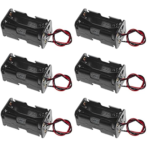 QTEATAK 4 x 1.5V AA Batteries Battery Holder Wire Leads