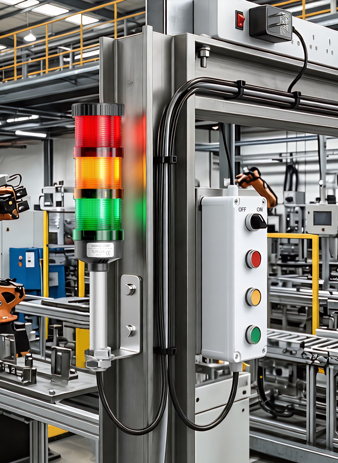 QTEATAK signal tower and electrical control components
