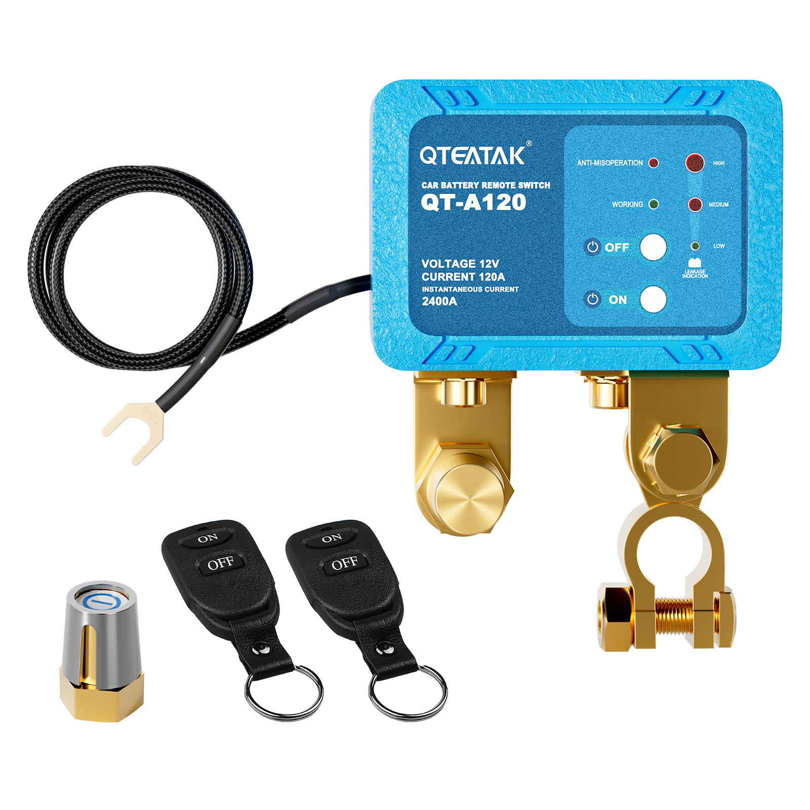QTEATAK JF-115-2-QT Remote + terminal kit battery disconnect switch kit