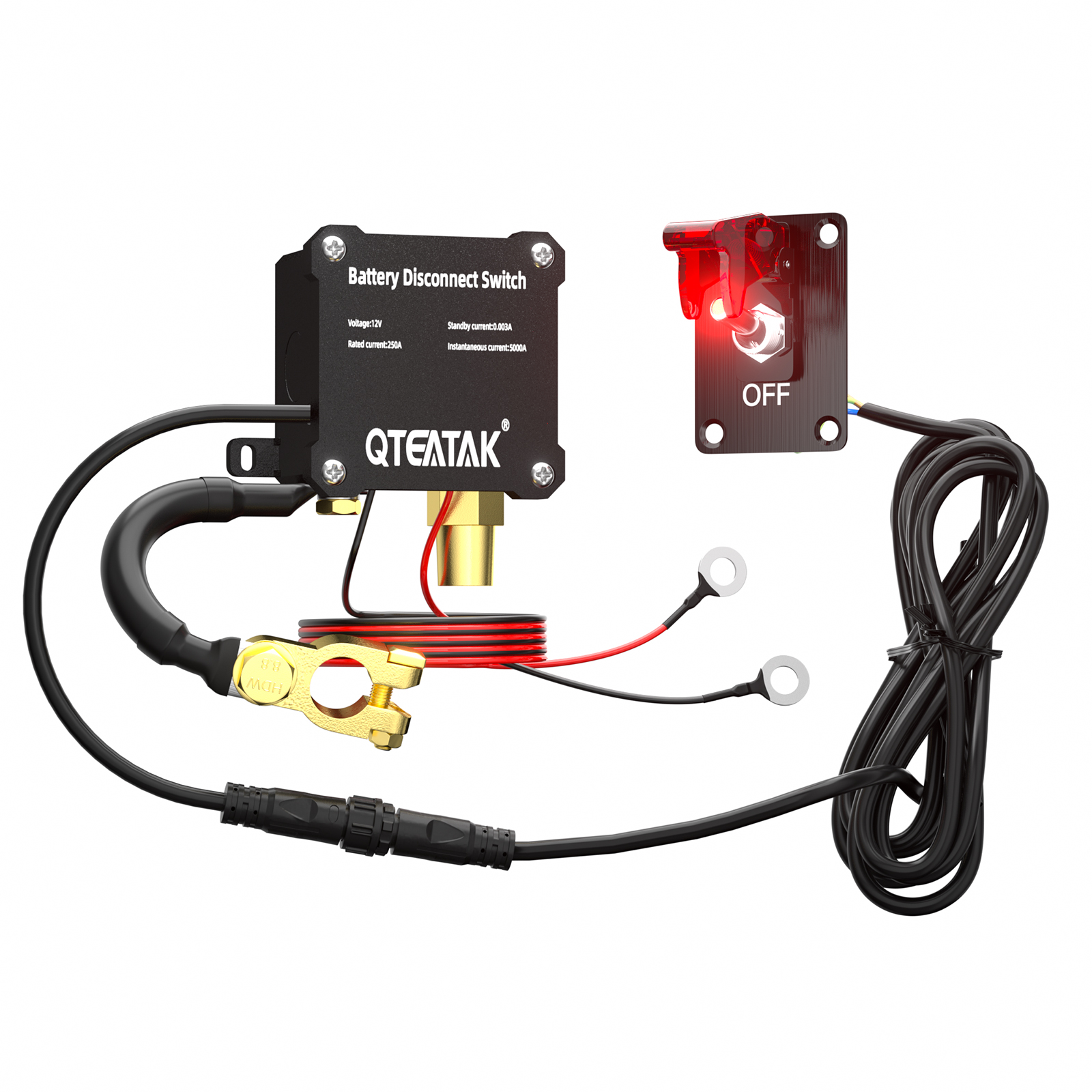 QTEATAK JF-115-7-NZ-LD-1 Illuminated toggle battery disconnect switch kit